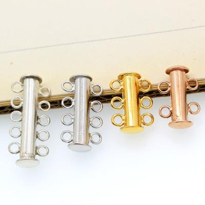 China Wholesale 925 Sterling Silver Strands 925 Sterling Silver Accessory Slide Lock Tube Clasp For Bracelet/Necklace Chain Making for sale