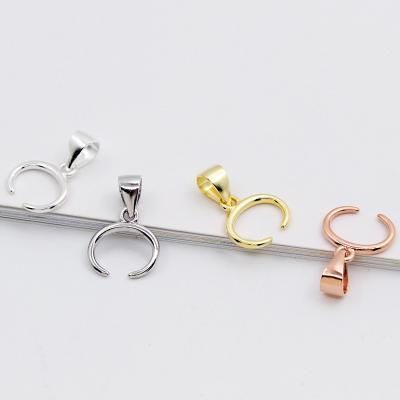 China 925 Sterling Silver Wholesale 925 sterling silver accessories cattle form pinch bail for jewelry making for sale