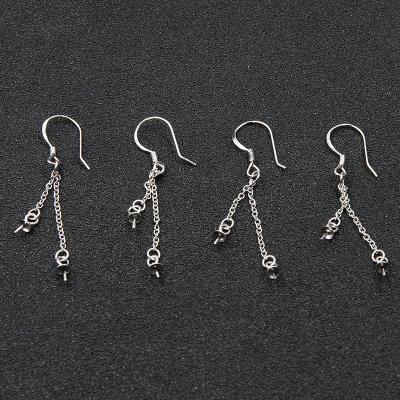 China 925 Sterling Silver Wholesale Jewelry Making Finding O Shape Chain 925 Sterling Silver Earring Hook for sale