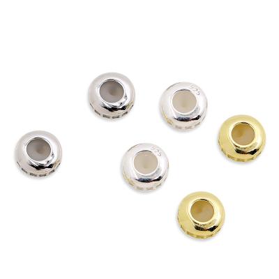 China 925 Sterling Silver Wholesale 925 Sterling Silver Accessory Wheel Shape Separated Bead With Zircon For Jewelry Making for sale