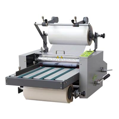 China Stores L3809) 375mm Width Electric Loop Manual Building Material Anti - Feeding Cold And Hot Roll Paper Laminating Machine for sale