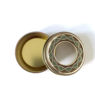 China Empty Gift Gold 1g 2g 3g 5g Saffron Tin Boxes Small Round Metal Saffron Packaging Box Saffron Tin Cans For Gift for sale