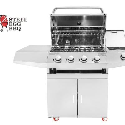 China Size SEB KAMADO Gas and Charcoal Grill Adjustable 4 Burner Parrilla Stainless Steel Outdoor Gas Grill for sale