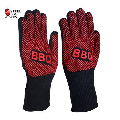 China Size Adjustable SEB kamado / STEEL EGG BBQ Grill Accessories Hand Gloves Heat Resistant BBQ Grill Gloves Set for sale