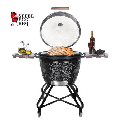 China Adjustable Size SEB KAMADO/Wholesale EGG Smoker Factory 26 inch Black Ceramic Ceramic BBQ Grill Charcoal Houtskool Asado BBQ STEEL for sale