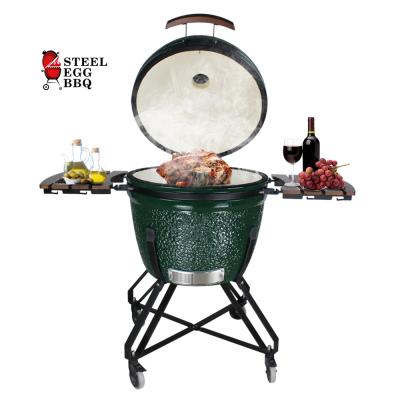 China Modern green ceramic BBQ SEB KAMADO keramikgrill kamado size xxl egg camado grills STEEL adjustable 16 18 21 22 23.5 24 26 XL tisch for sale