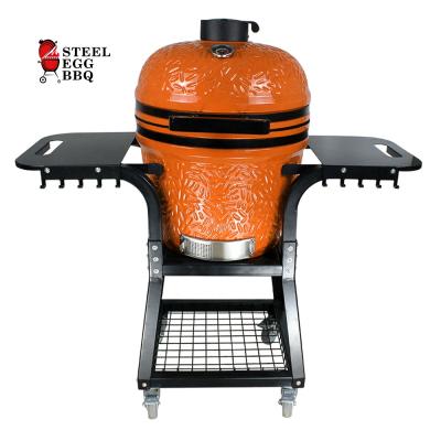 China STEEL EGG BARBECUE/SEB KAMADO Adjustable Size 22 Inch Professional Ceramic BBQ Wood Grill Pizza Clay Oven Keramik Grill for sale