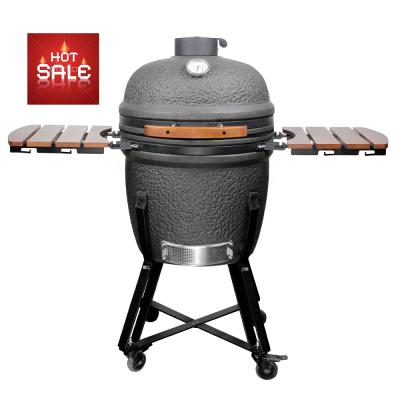 China Popular Fashionable Color Adjustable Gray Outdoor Charcoal Style Size SEB KAMADO Ceramic Barbecue Girl for sale