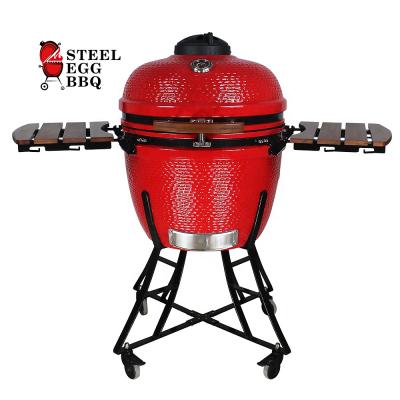 China Size SEB KAMADO 24 Red Ceramic Charcoal Komado XL Barbecue Grill Adjustable for sale