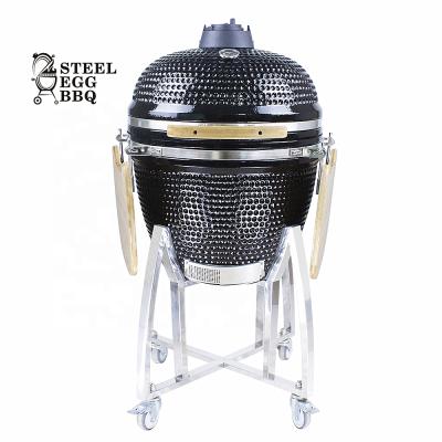 China Adjustable Size SEB KAMADO Egg Steel BBQ / 23.5 Inch Black Color Charcoal Grill Smoker Ceramic Stainless Steel Functional BBQ for sale