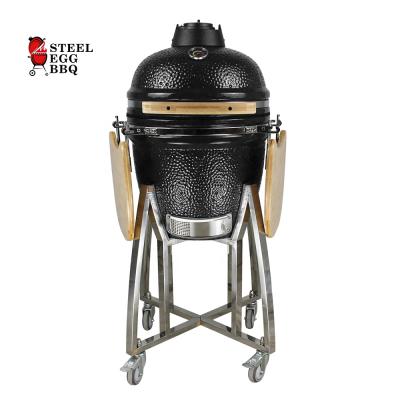 China Adjustable Size 18 Inch Ceramic Keraamiline Grill Kamado Parrilla Argentina Charcoal BBQ Smoker For Garden Kitchen Outdoor Cocktail Party for sale