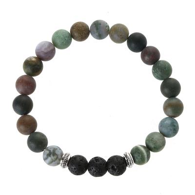 China Jewelry Lava Stone Beads Jewelry Decoration Fashion Black Diffuser Bracelet, Green Agate Stone Beaded Bracelet for sale