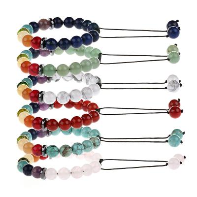 China Bead 7 Chakras Beads Bracelet Braided Rope Yoga Bracelet Natural Stone Bracelet For Women Men for sale