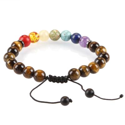 China Wholesale Environmentally Friendly Natural Tiger Eye Gemstone Beads Hand & Woven Bracelet for sale