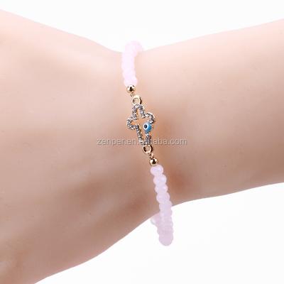 China Stone Fashion Cross Charm Bracelet Turkey Eyes, Lucky Evil Eye Bead Bracelet for sale