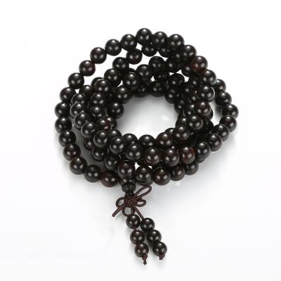 China Wholesale Hot Sale Eco-friendly Natural Brazilian Ebony Wood Beads Heart Buddha Wooden Beads for sale