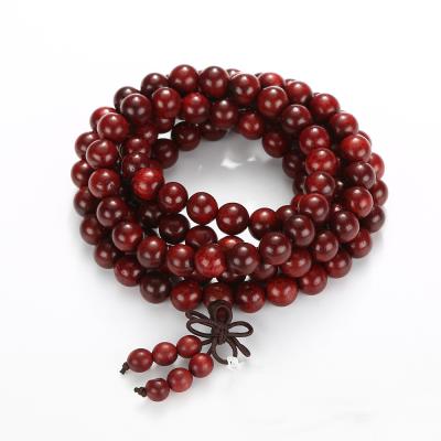 China Wholesale Hot Sale Eco-friendly Natural Red Rosewood Beads Heart Buddha Wooden Beads for sale