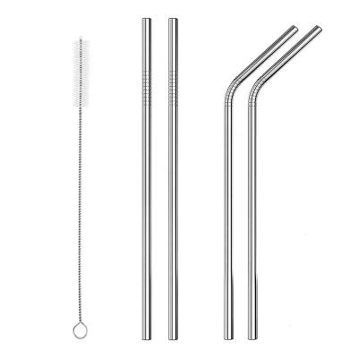 China Factory Price Viable Cocktail Reusable Custom Printed Logo Metal Drinking Straw Customized for sale