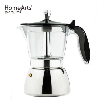 China WITH LID Amazon Hot Sale 4/6-Cup Stainless Steel Mocha Pot Espresso Coffee Maker Espresso Machines for sale