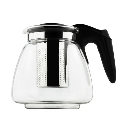 China Amazon Hot Sale Viable 1.3 L Glass Teapot With PP Handle And Stainless Steel Filter for sale