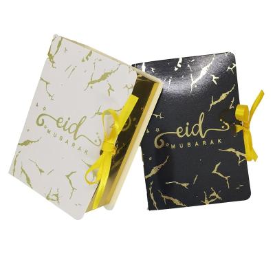 China Gold Stamping Aluminum Foil Gift Box Quran Recyclable Muslim Eid Mubarak Candy Box For Islamic Party Decoration for sale