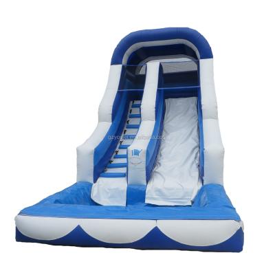 China 2021 New Arrival Outdoor Playground YOJA/OEM Adults and Kids Blue Inflatable Water Slide with Big Pool for Rental or Sale for sale