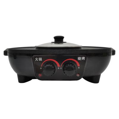 China Smokeless Stove Top Indoor BBQ Easy Clean Electric Grill with Hotpot Professional Electric BBQ Grill for Cooking for sale