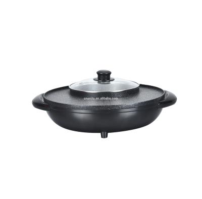 China Easily cleaned multifunctional grill pan with hot pot, grill pot and barbecue for sale