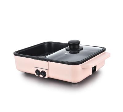 China Multifunctional Easily Assembled Hot Die Grill Pot Pot Cast Aluminum Customized Student Multifunctional Eco-Friendly Non Stick 2 in 1 for sale