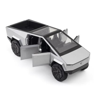 China Diecast Toy Tesla Pickup 1:24 New Alloy Die-Casting Car Model Liukai Acousto-Optic Children's Toy for sale