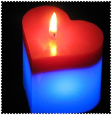 China 7*7cm heart shape color changing candle with 7 amazing colors, LED decor candle for sale