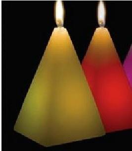 China 100% paraffin wax LED color changing candle with pyramid shape,decor candle for sale