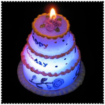 China Simulate cake LED color changing candle 100% handmade production for sale