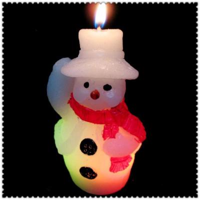 China Christmas Snowman LED color changing candle with LED BATTERY for sale