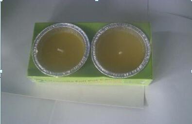 China 2PK Yellow Citronella tinfoil bowl scented candle with the printed box shrinked for sale