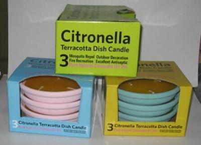 China 3pk Yellow Citronella clay jar scented candle with the printed box for sale