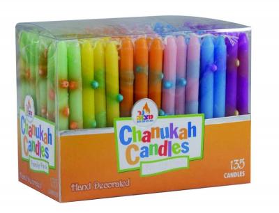 China 135pk 100% paraffin wax unscented family pack  chanukah candles packed into gift box for sale