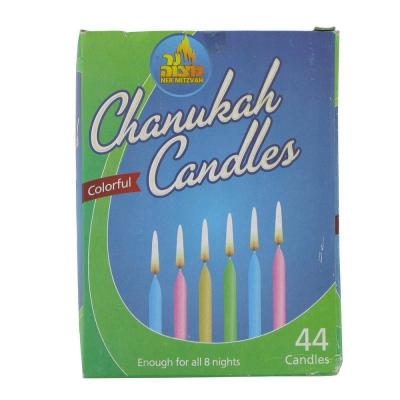 China 44pk 100% paraffin wax unscented standard chanukah candles packed into gift box for sale