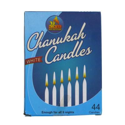 China 44pk 100% paraffin wax unscented white chanukah candles packed into gift box for sale