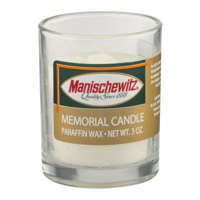 China 100% paraffin wax unscented memorial glass candle burns for 26 hours  with printed label for sale