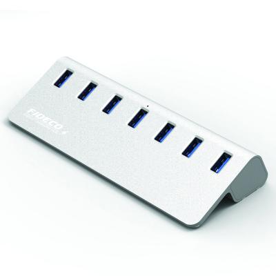 China Aluminum Aluminum Shell USB 3.0 7 Port USB Hub With Power Adapter Cable Concentrator for sale