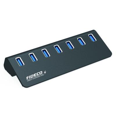 China Aluminum Shell Aluminum 7 Port USB 3.0 Port 7 Port With Power Cable for sale