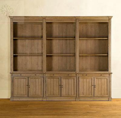 China Traditional American High End Study Restores Ancient Ways To Make Old Oak Carvings Solid Wood Bookcase for sale