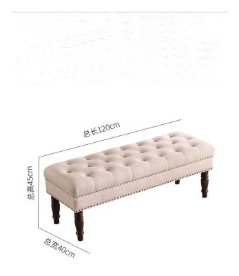 China Custom American Style French Pull Buckle High-Grade Fabric Art Hallway Furniture Change Shoe Stool for sale