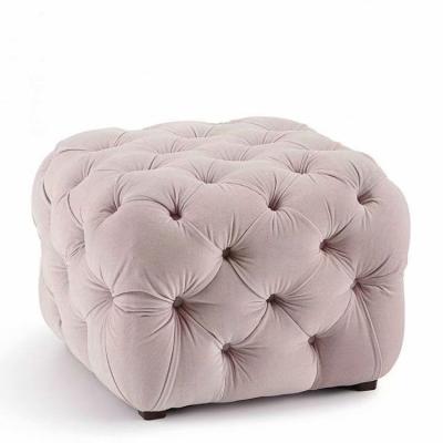 China French Custom Furniture Bedroom Button Velvet Fabric Nordic Art Makeup Stool for sale