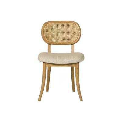 China Modern Nordic High End Fashion Restaurant Rattan Ash Wooden Guest Room Log Dining Chairs Custom Furniture for sale