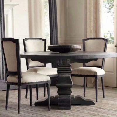 China French Custom Furniture Style Antique Style Upscale Solid Wood Round Dining Table Large for sale