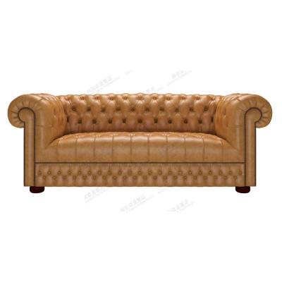 China American High End Fashion Three Person Leather Sofa Cover Genuine Leather Custom Living Room Furniture for sale