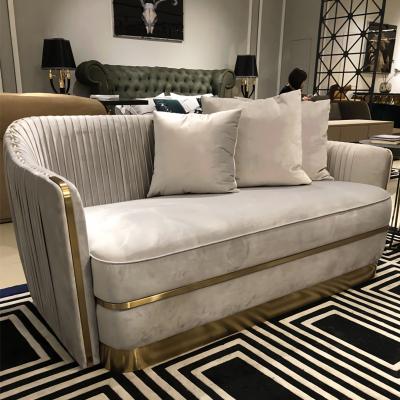 China Simple Modern Fashion Living Room Stainless Steel Reclining 3 Person High End Sofa for sale