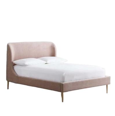 China Modern Design Wooden The Bedroom Velvet Fabric High Quality Art Bed for sale